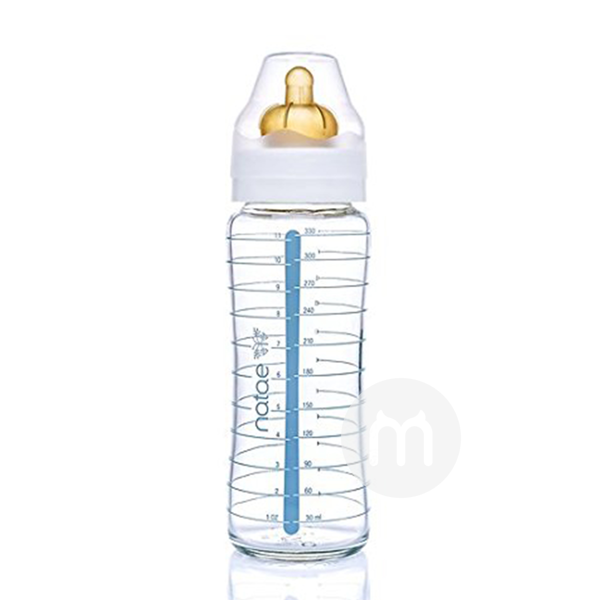 Natae France Natae mulut lebar botol susu kaca puting 3pcs edisi luar negeri