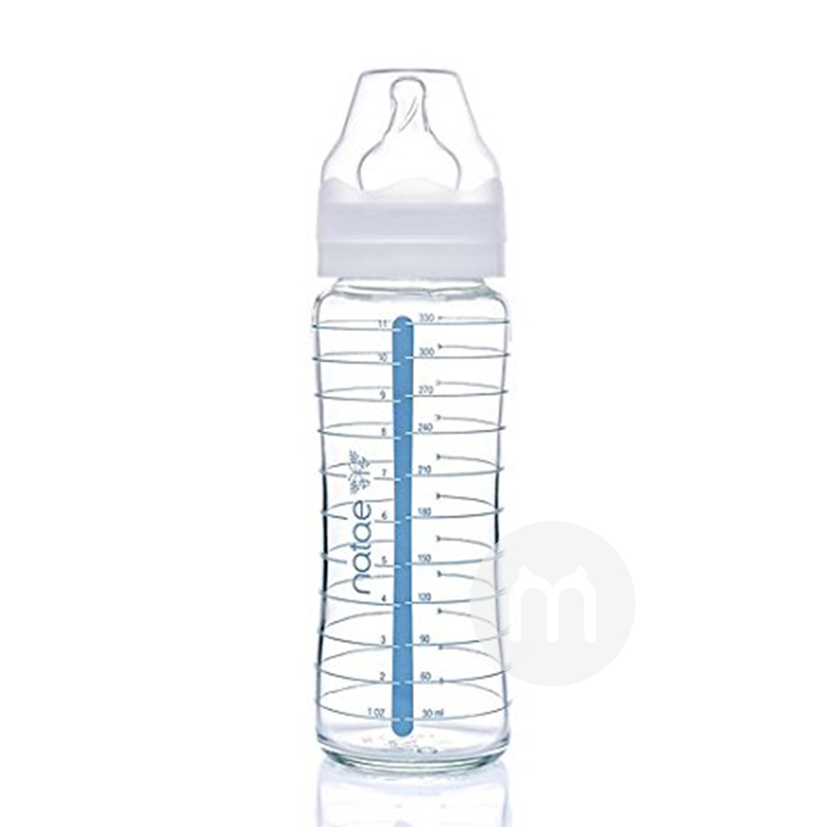 Natae France Natae lebar mulut silikon puting botol susu kaca 3 pack edisi luar negeri