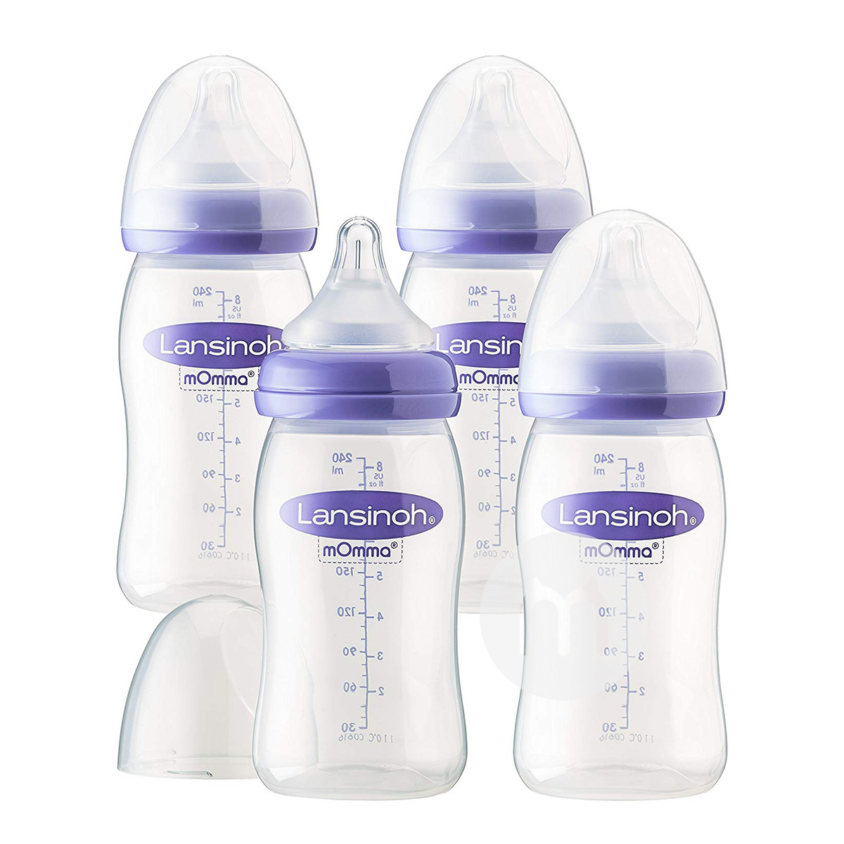 Lansinoh Amerika Serikat berkaliber lebar anti-kembung botol bayi empat paket 240ml selama lebih dari 3 bulan Versi luar