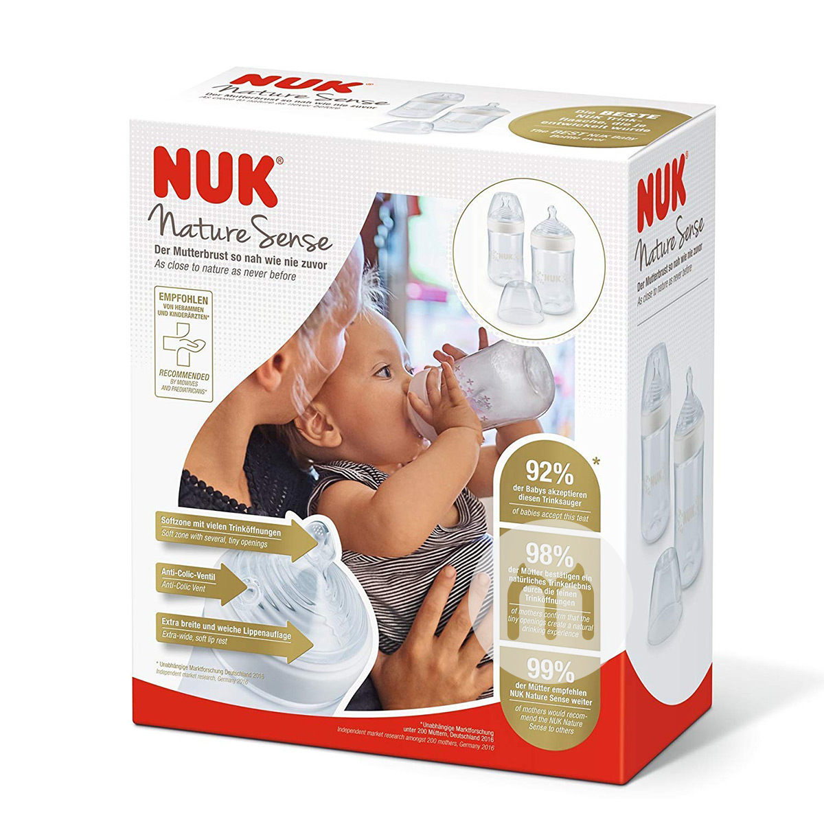 NUK Jerman NUK botol bayi PP ultra diameter sangat lebar 2 bungkus 260ml 6-18 bulan di luar negeri