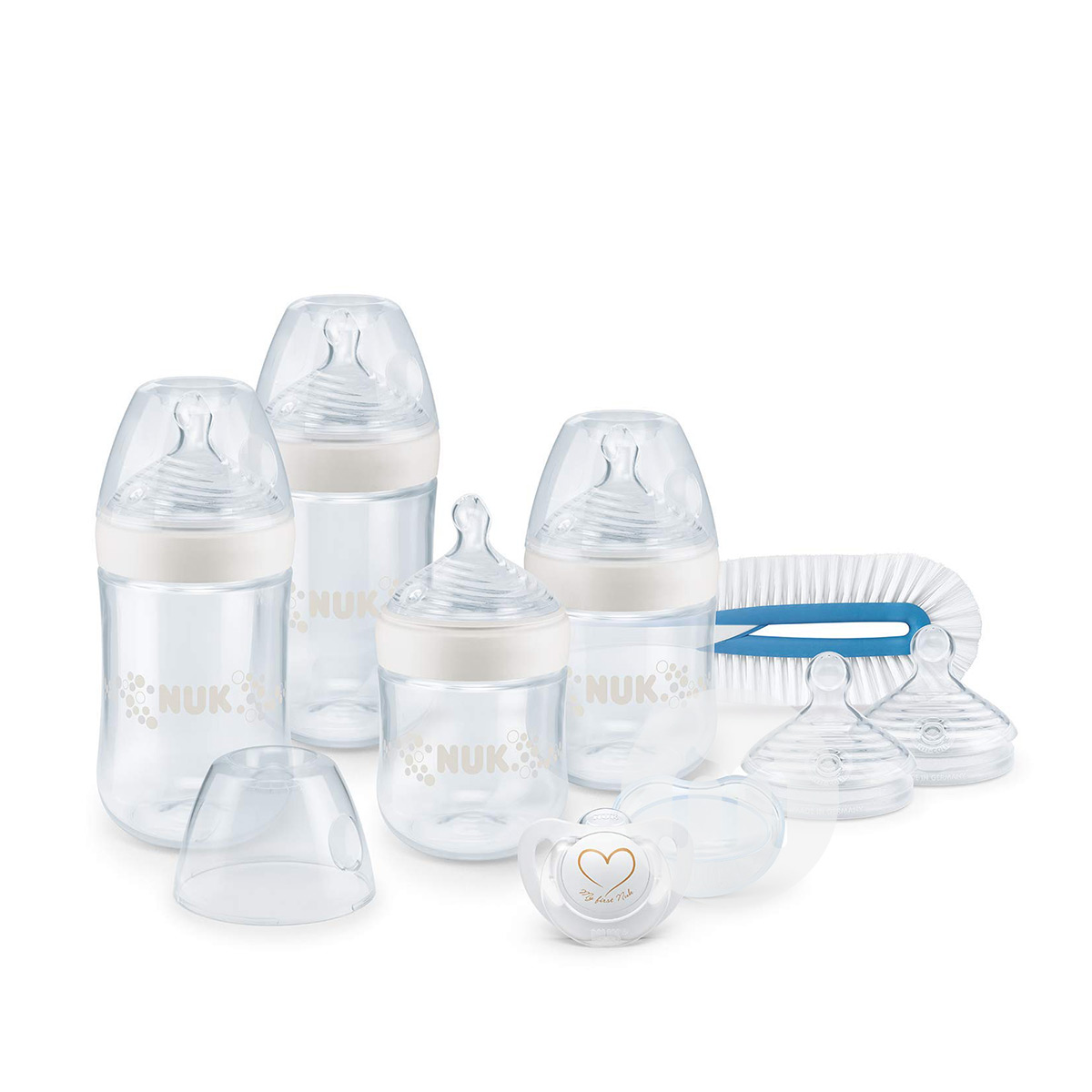 NUK Jerman NUK Super Wide Mouth PP Botol Nipple 8 Piece Set 0-18 bulan Edisi Luar Negeri