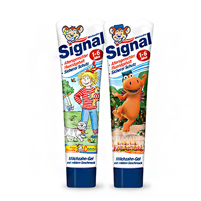 [2 buah] 1 pasta gigi sinyal Jerman untuk anak-anak untuk mencegah karies tertelan versi luar negeri