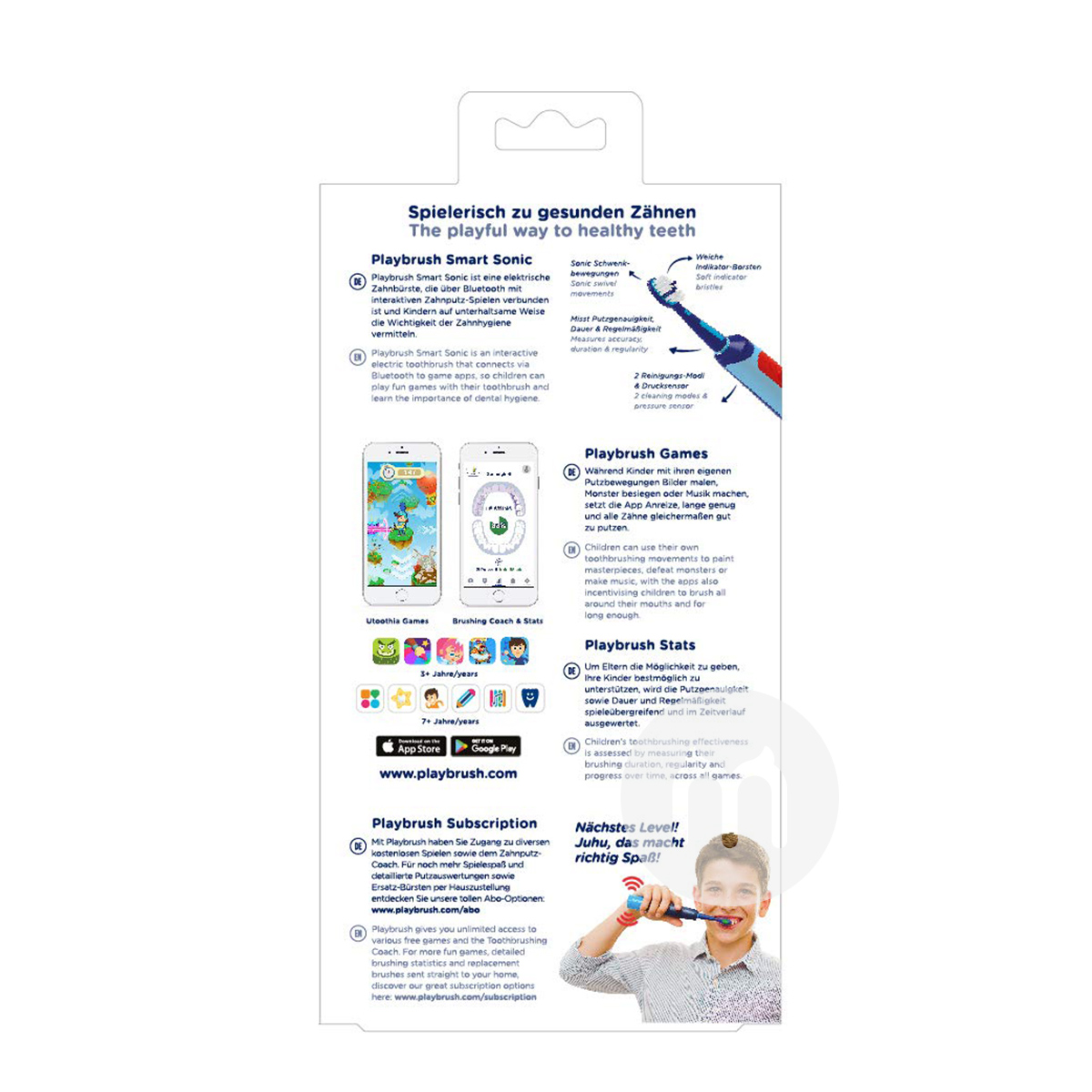 Playbrush British Playbrush pintar anak-anak sikat gigi sonic listrik versi luar negeri