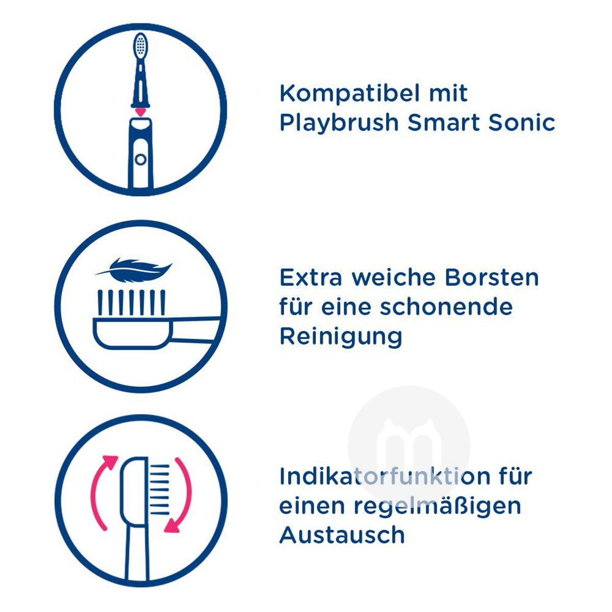 Playbrush British Playbrush Anak Smart Electric Sonic Sikat Gigi Penggantian Kepala Sikat 2 Pack Versi Luar Negeri