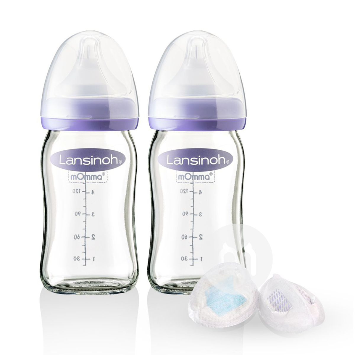 botol susu kaca Lansinoh Amerika 160ml + pad anti-galaktore sekali pakai dari 4 edisi di luar negeri