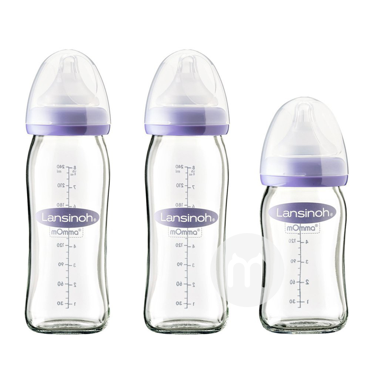 botol susu kaca Lansinoh Amerika 160ml / 240ml set tiga potong versi luar negeri