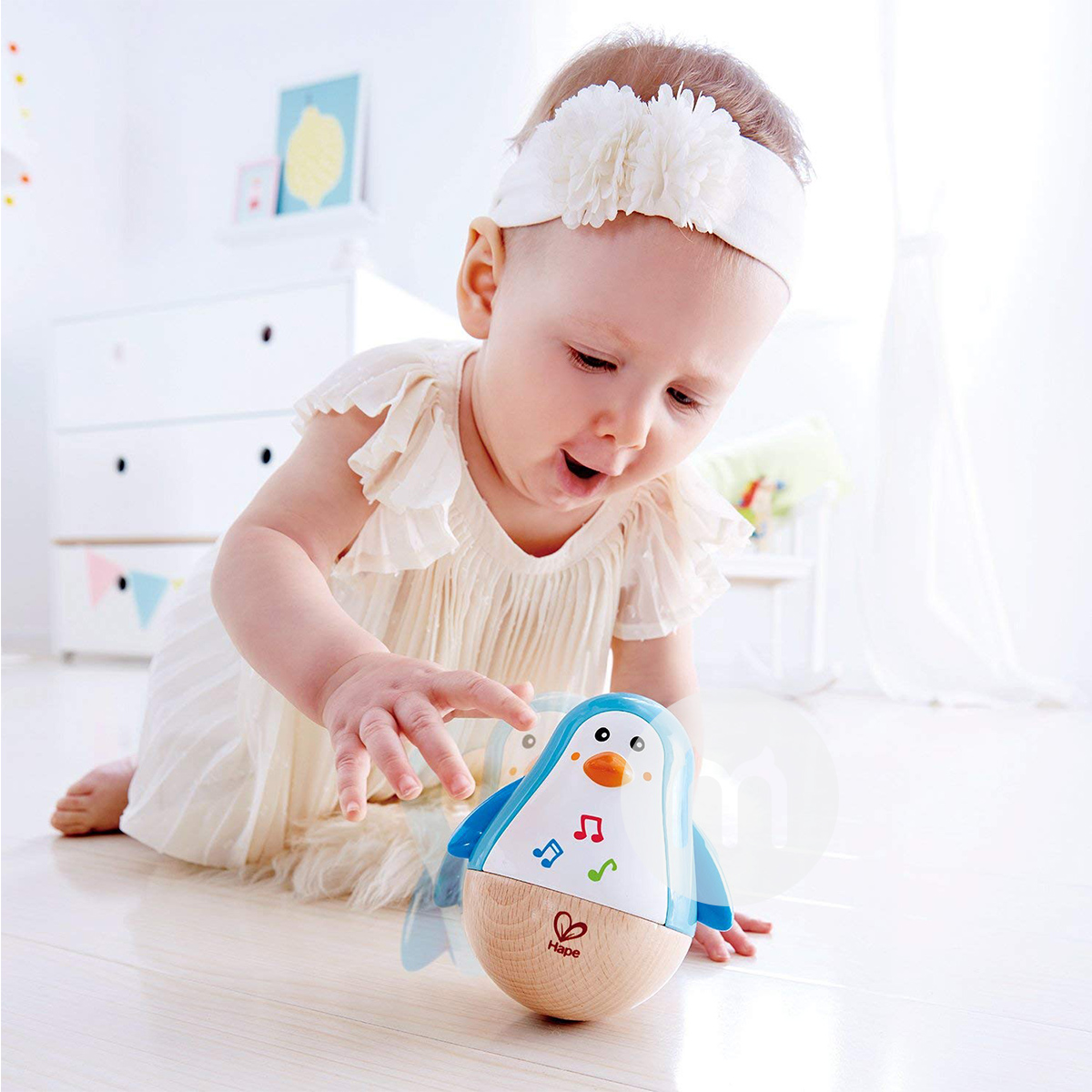 Hape Jerman Hape Musik Penguin Tumbler Mainan Versi Luar Negeri