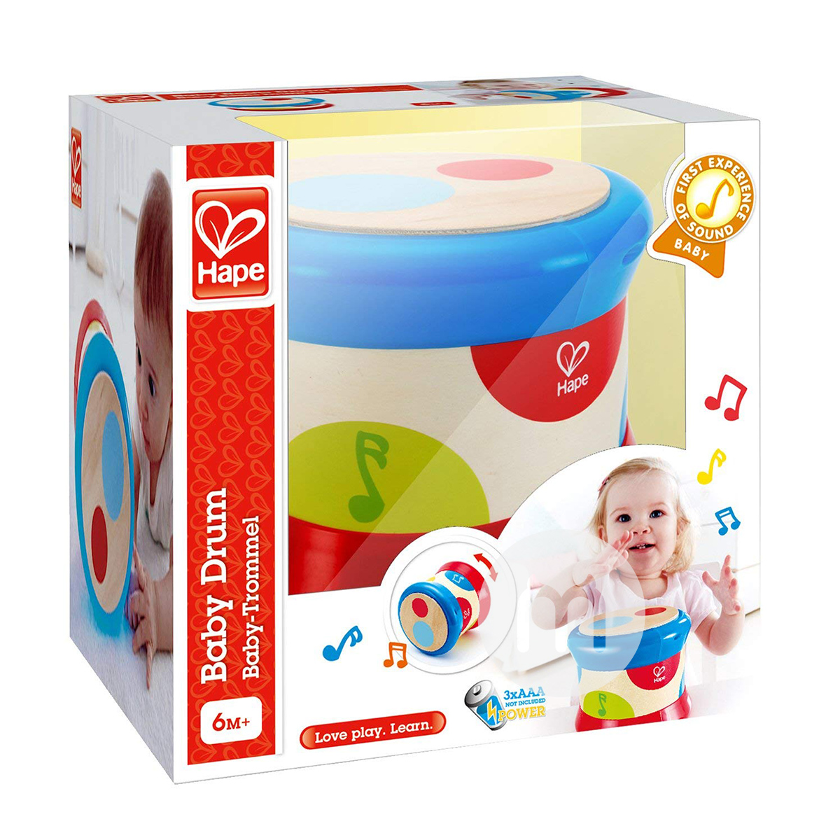 Hape Jerman Hape Rolling Music Drum Mainan Bayi Versi Luar Negeri