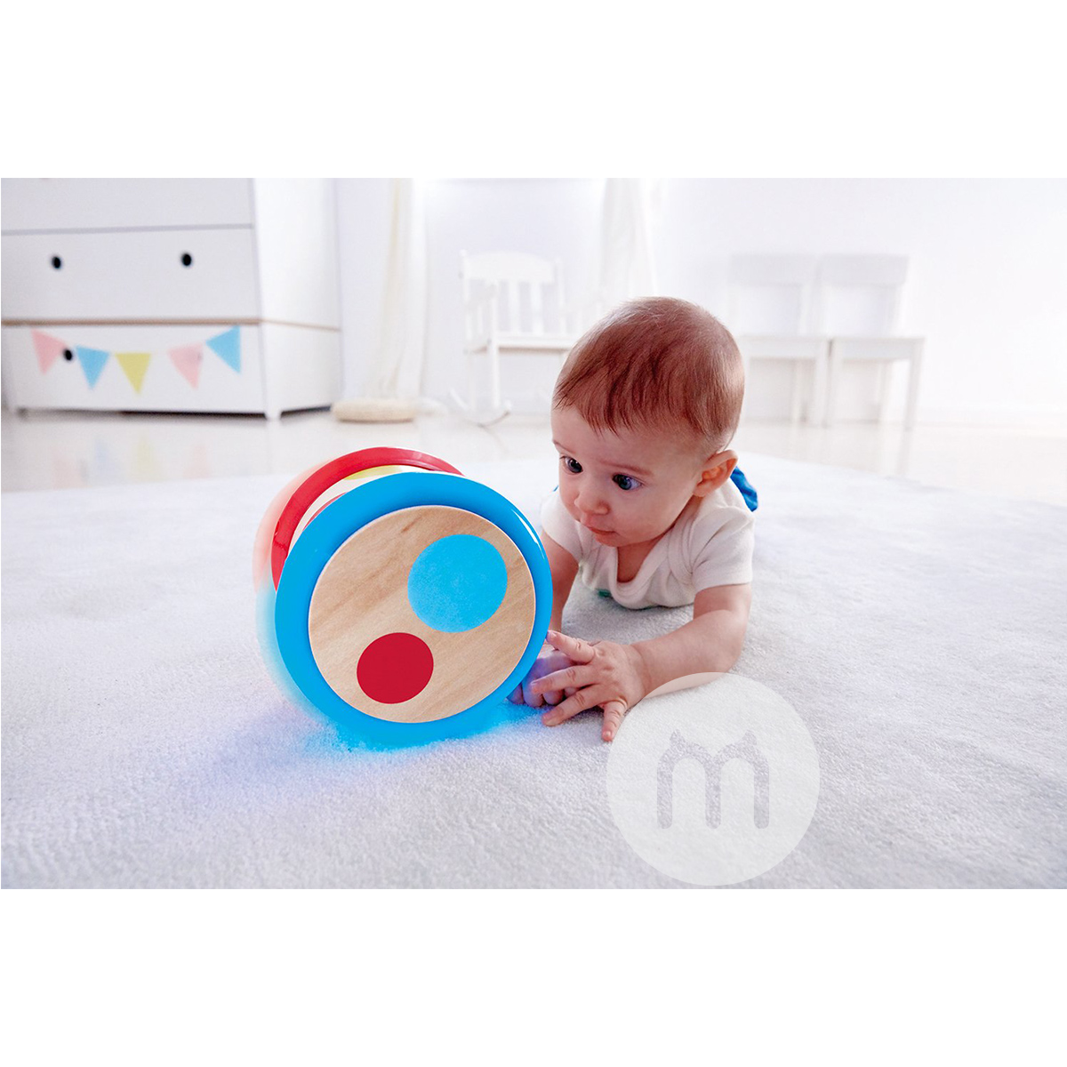 Hape Jerman Hape Rolling Music Drum Mainan Bayi Versi Luar Negeri