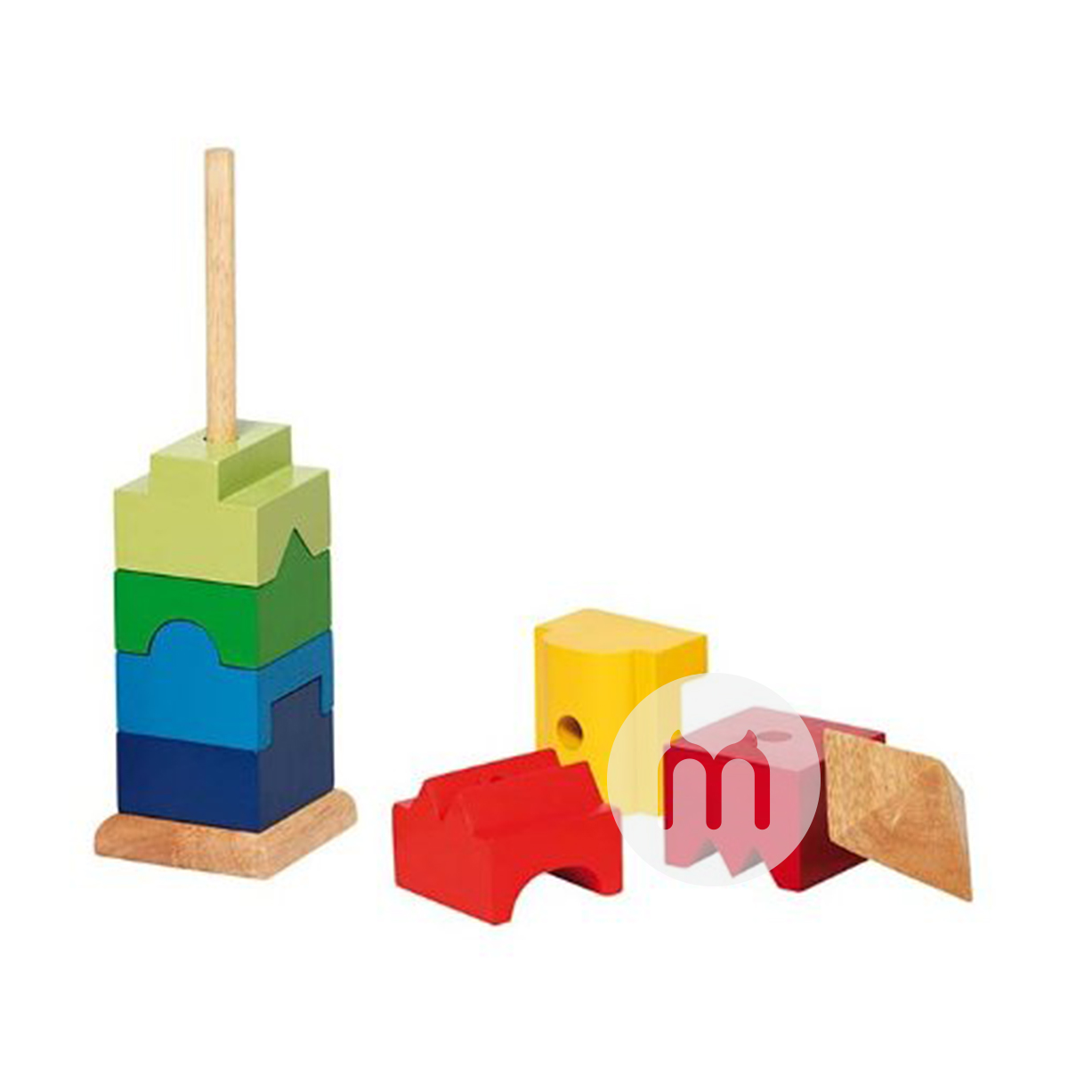 goki Jerman goki bayi rumah kecil tumpukan menara mainan versi luar negeri