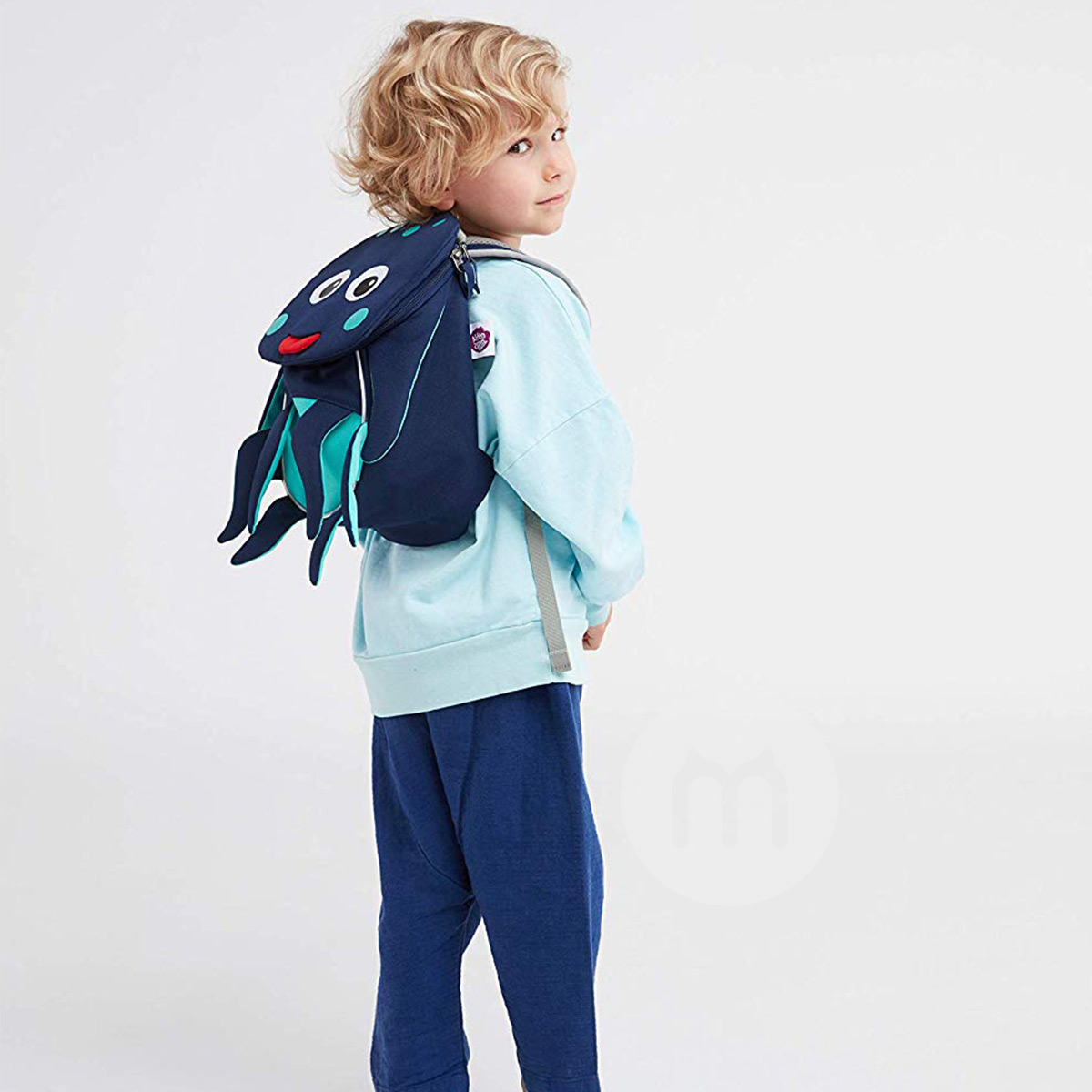 Affenzahn Jerman Affenzahn binatang lucu gurita biru anak-anak TK ransel versi luar negeri 1-3 tahun