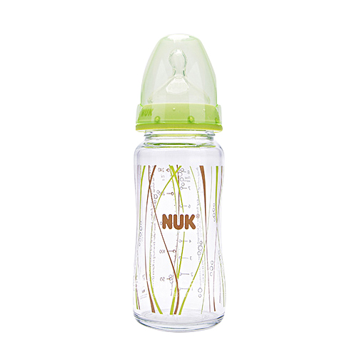 NUK Jerman mulut lebar botol susu kaca 240ml 0-6 bulan versi luar negeri