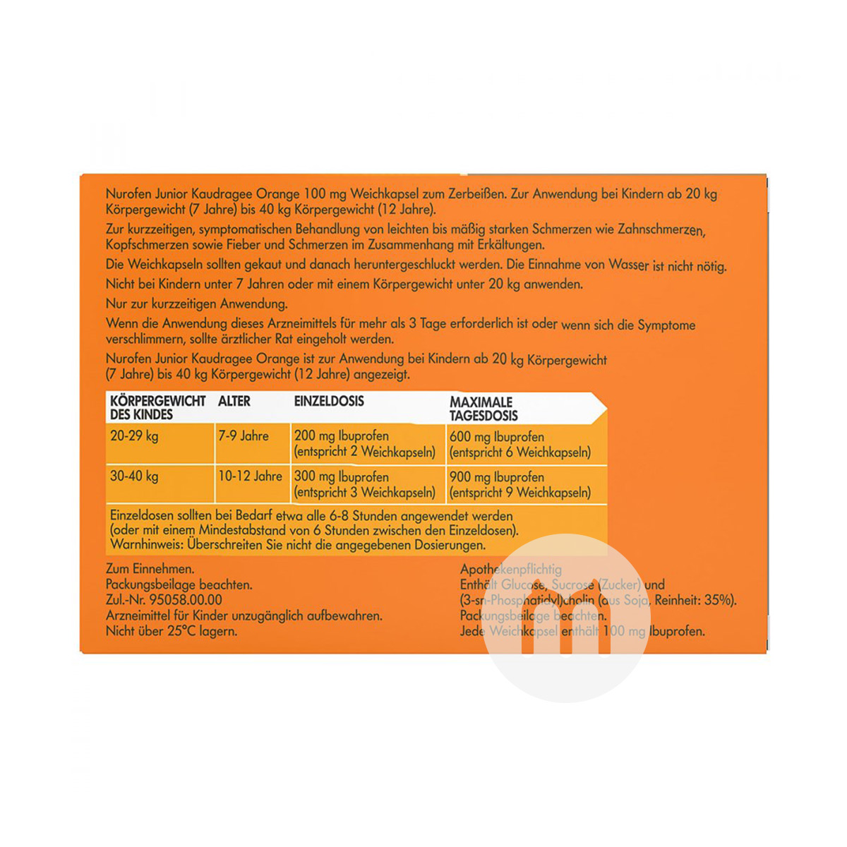 NUROFEN Jerman bayi dan anak-anak muda dengan demam dan tablet kenyal rasa jeruk versi luar negeri