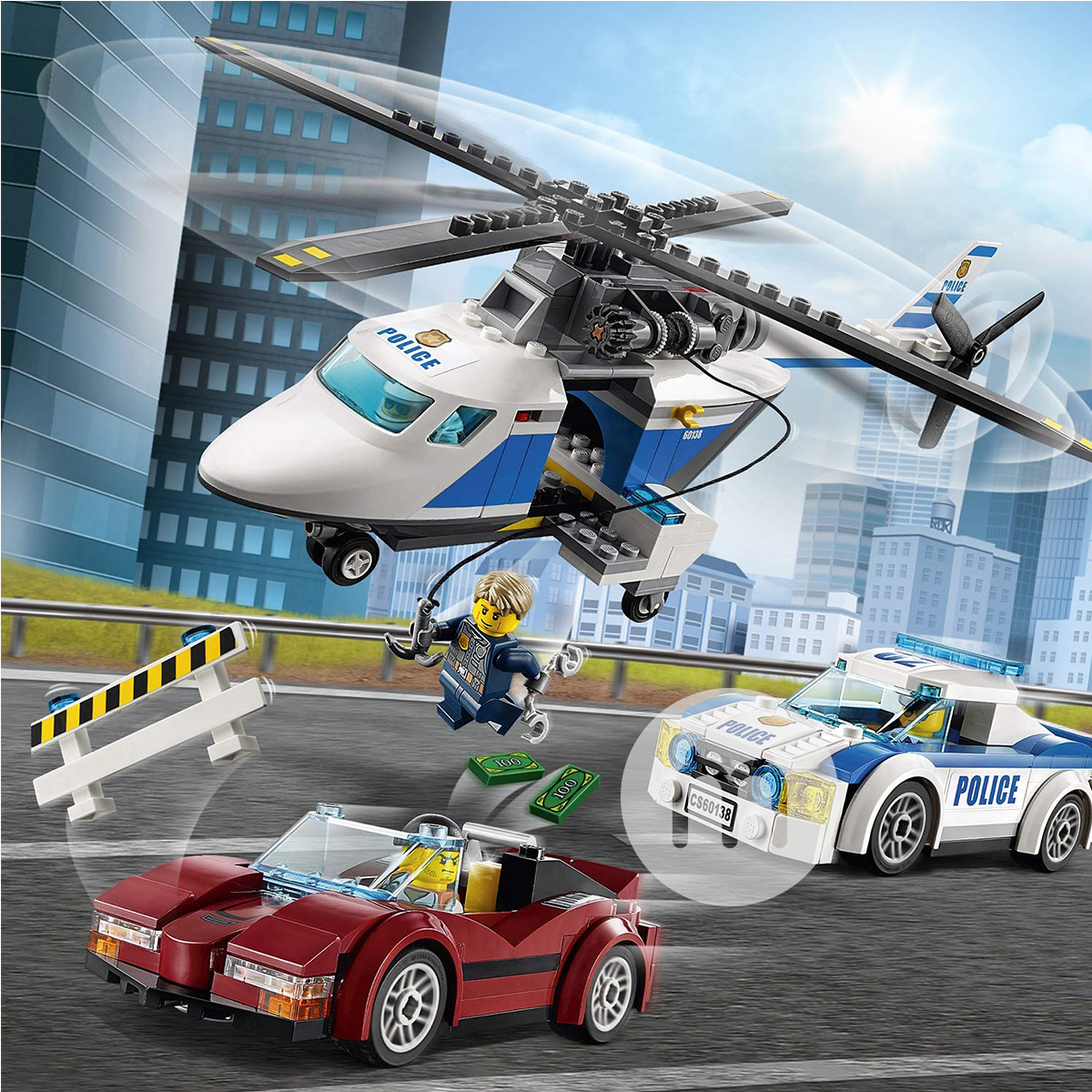 polisi seri kota LEGO Denmark mengejar 60138 versi luar negeri dengan kecepatan tinggi