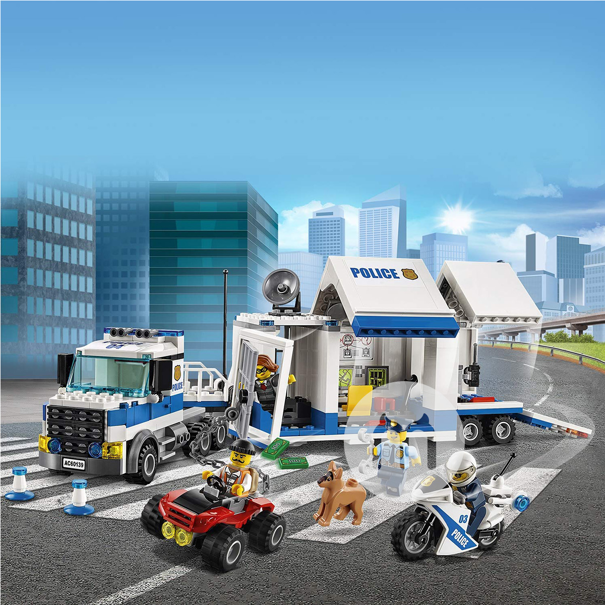 Pusat Komando Mobile Seri Kota Denmark LEGO 60139 Edisi Luar Negeri