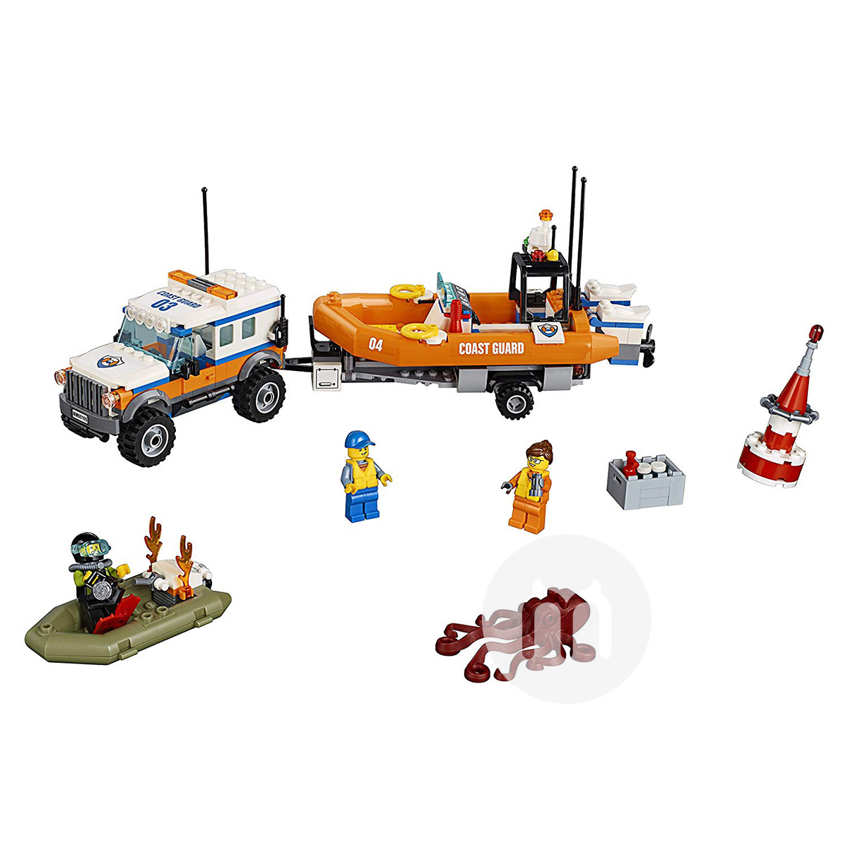 LEGO Seri Denmark City Seri SUV Lifeboat 60165 Edisi Luar Negeri