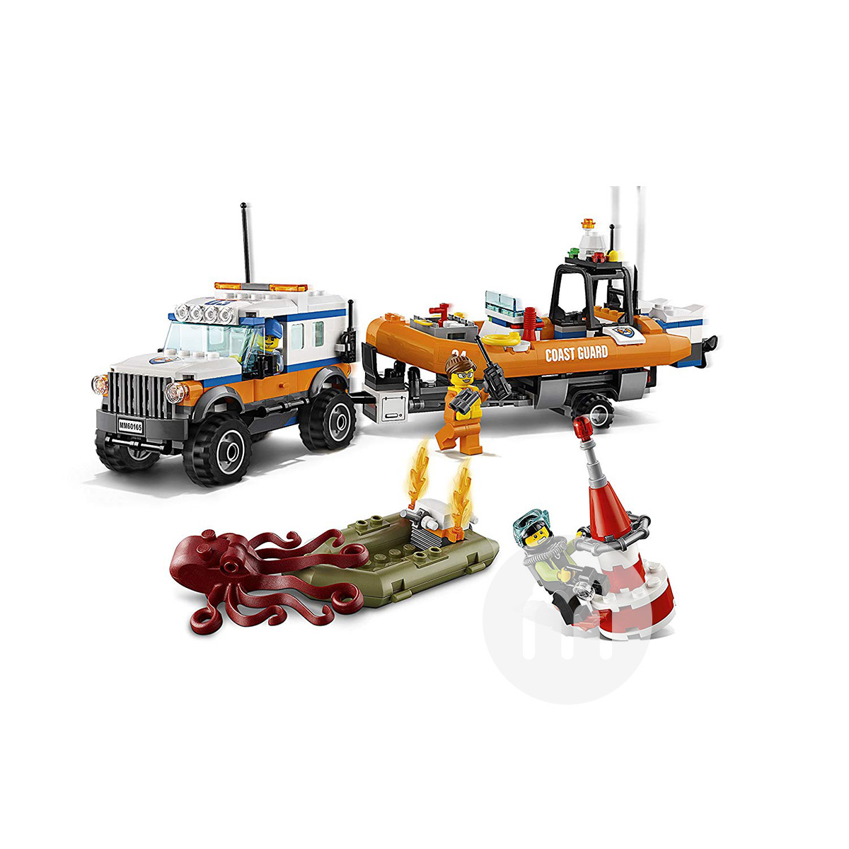 LEGO Seri Denmark City Seri SUV Lifeboat 60165 Edisi Luar Negeri