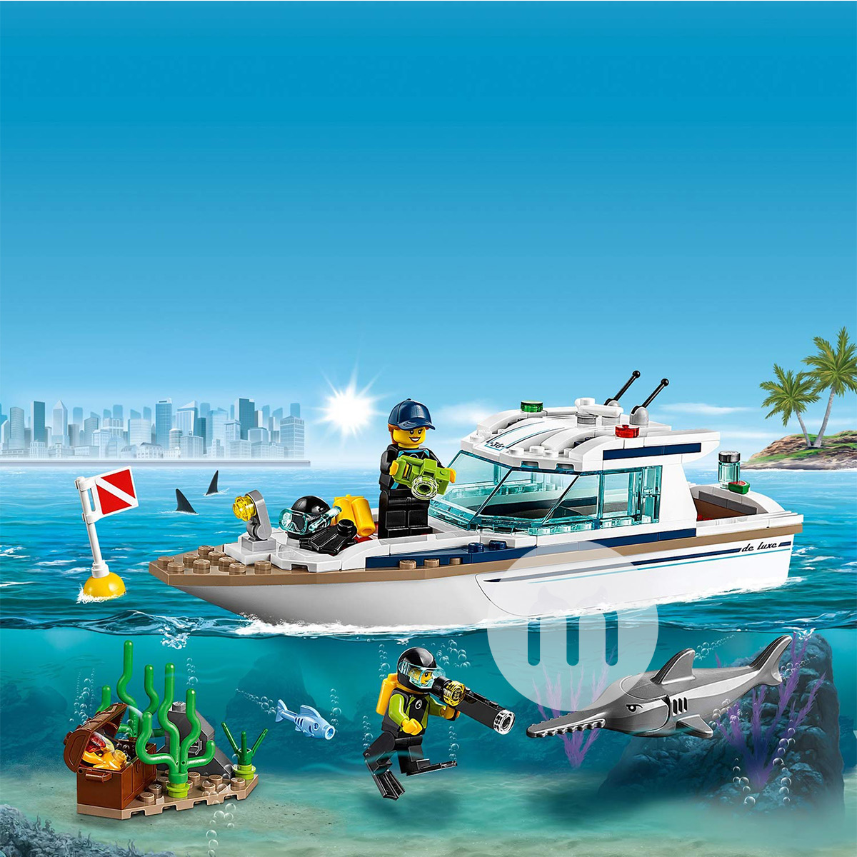 LEGO Seri Kota Denmark Dive Yacht 60221 Edisi Luar Negeri