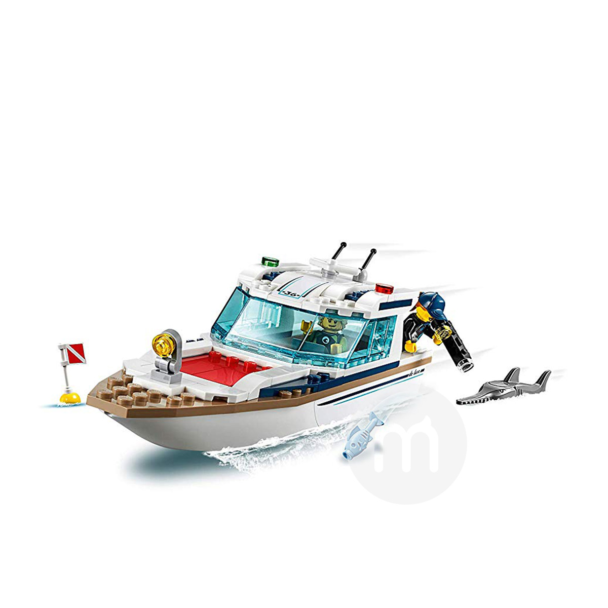 LEGO Seri Kota Denmark Dive Yacht 60221 Edisi Luar Negeri