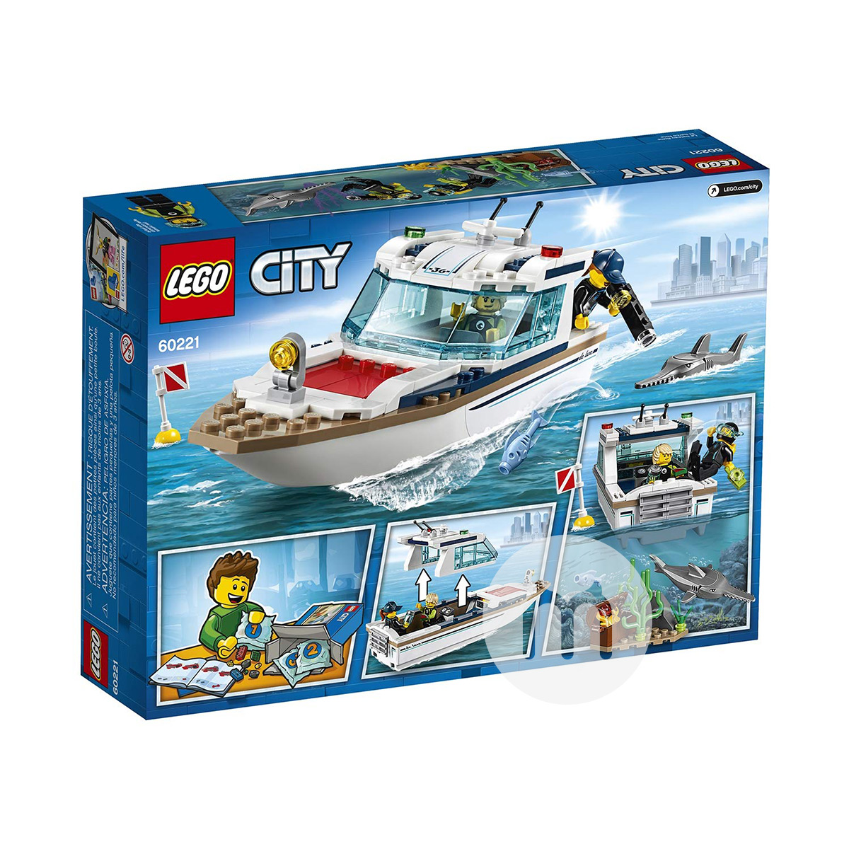 LEGO Seri Kota Denmark Dive Yacht 60221 Edisi Luar Negeri