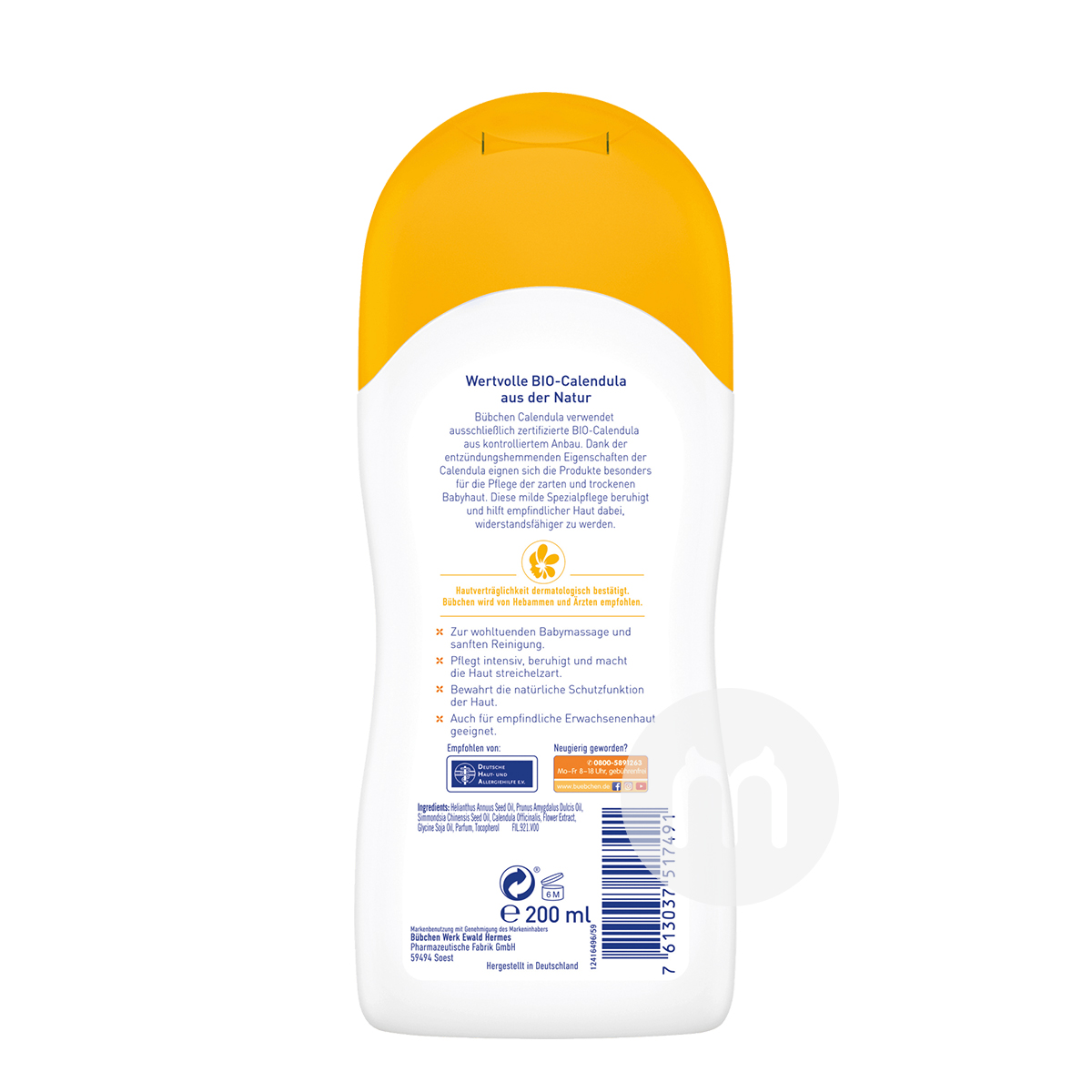 Bubchen Baby German Calendula Care Oil Overseas Version