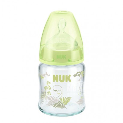 NUK Jerman NUK kaca mulut lebar Botol susu Puting silikon 120 ml 0 - 6 bulan warna acak rambut versi luar negeri