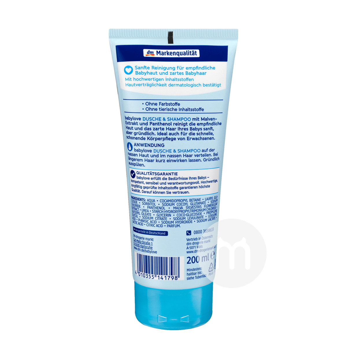 Babylove German baby shampoo shower gel formula 2-in-1 bebas air mata di luar negeri