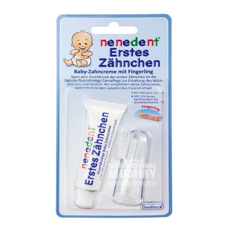 Nenedent Jerman gigi sulung perawatan jari set sikat gigi + 15ml pasta...