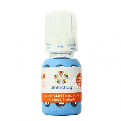 Lifefactory Amerika silikon lengan botol kaca bayi 120ml 0-3 bulan ver...