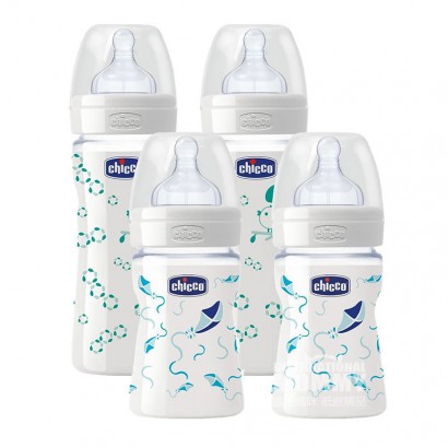 Chicco Italian Baby Wide Mouth Glass Botol Bayi Set 4 Versi Luar Neger...