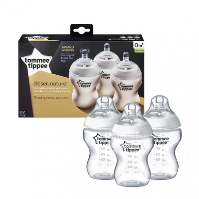 Tommee Tippee Inggris mulut lebar anti-perut kembung botol bayi 3 piec...