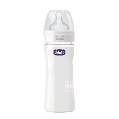 Chicco Italia bayi botol kaca mulut lebar 240 ml puting silikon 0-3 bu...