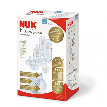 NUK Jerman NUK botol kaca mulut ultra lebar 7 piece set 0-6 bulan di l...