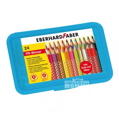 EBERHARD FABER Jerman EBERHARD FABER Pensil warna segitiga anak 24 war...