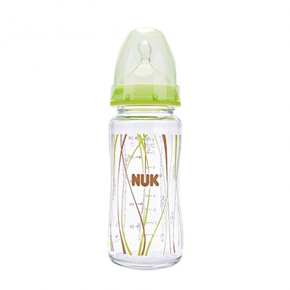 NUK Jerman mulut lebar botol susu kaca 240ml 0-6 bulan versi luar negeri