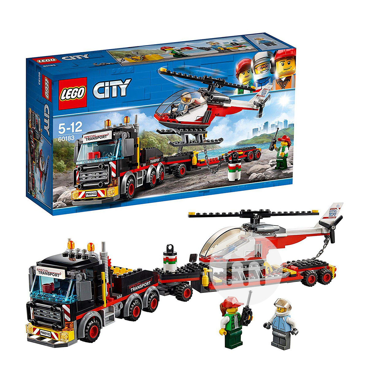 Transporter Helikopter Berat Seri Kota LEGO Denmark Seri 60183 Edisi L...