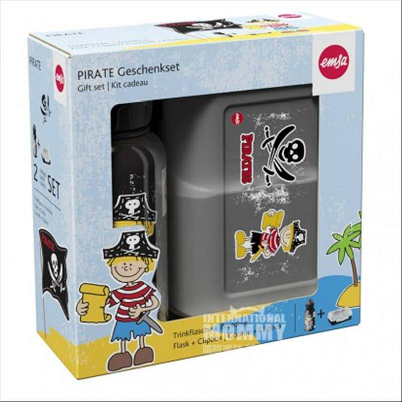 EMSA kotak makan siang monster anak-anak Jerman + botol minum set versi luar negeri