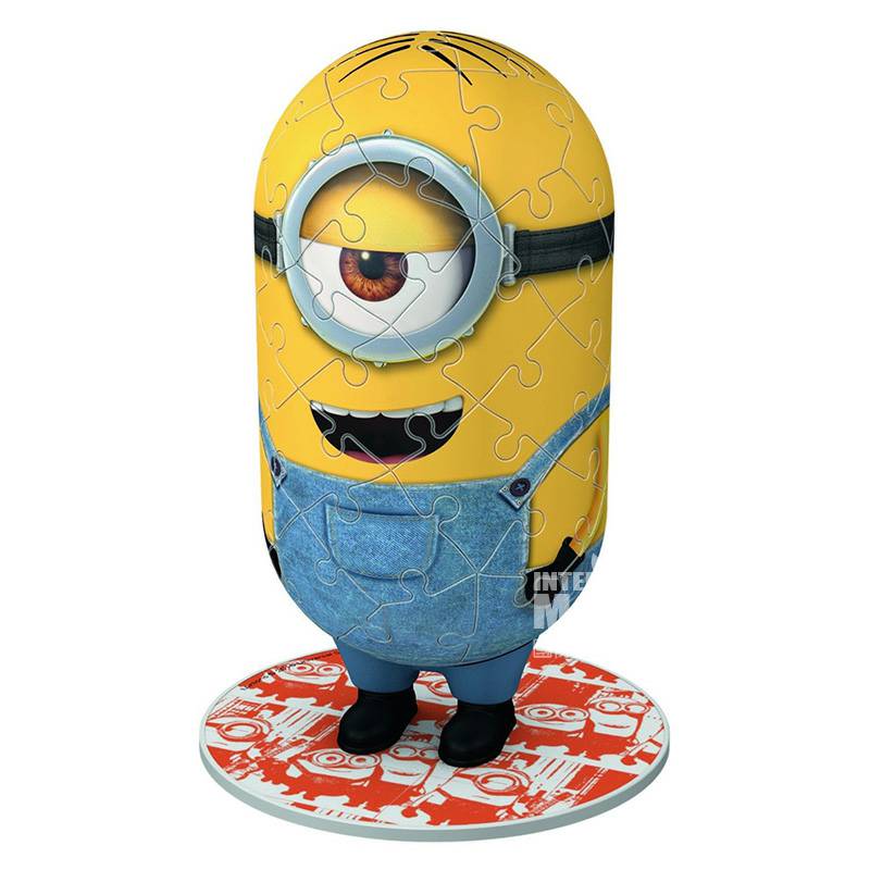 Ravensburger Jerman 3D biru overall pria kuning kecil puzzle versi luar negeri