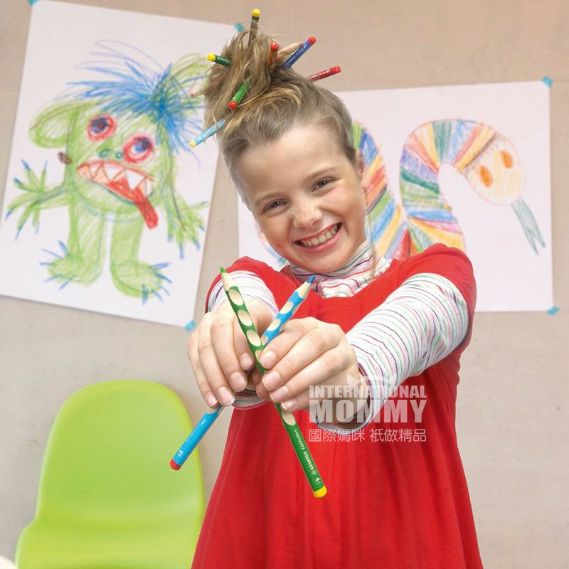 STABILO Jerman EASYcolors tangan kiri mendedikasikan krayon ergonomis 12 edisi luar negeri