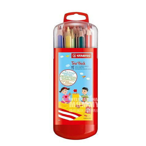 STABILO Trio Jerman 15 krayon segitiga tebal edisi luar negeri