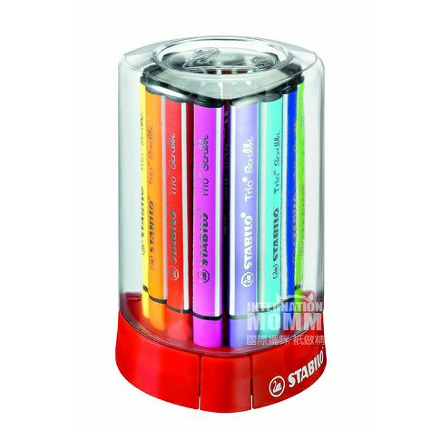 STABILO Jerman Trio 12 kuas cat air segitiga tebal edisi luar negeri