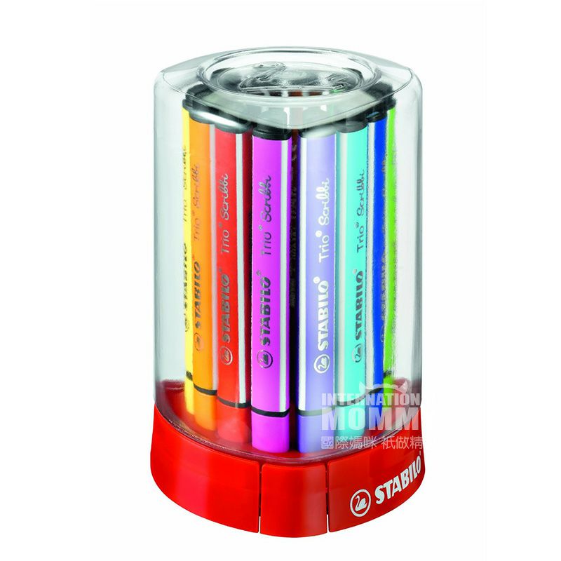 STABILO Jerman Trio 12 kuas cat air segitiga tebal edisi luar negeri