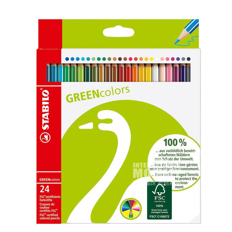 STABILO 24 krayon bersertifikasi FSC dari Jerman edisi luar negeri