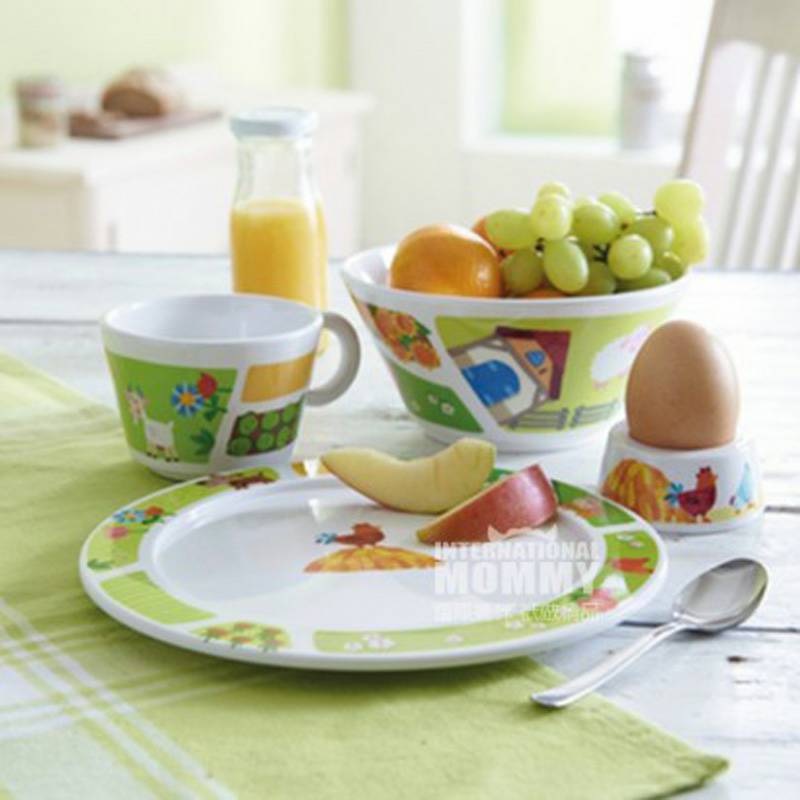 HABA tumpukan peralatan makan pertanian anak-anak Jerman surga empat potong edisi luar negeri