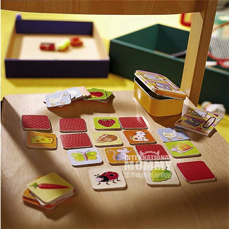 HABA Jerman papan permainan 2562 mini kotak besi memo versi luar negeri