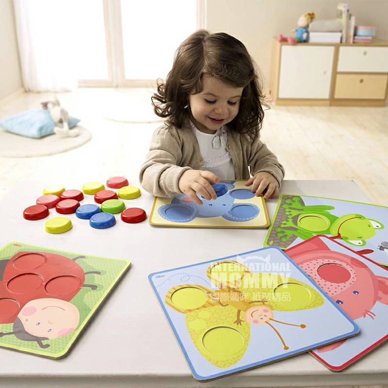 HABA Jerman 301059 versi binatang berwarna-warni berpasangan di luar negeri