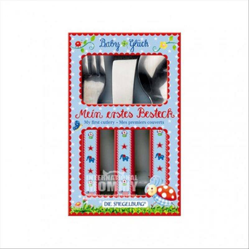 DIE SPIEGELBURG 3-piece set peralatan makan stainless steel yang indah untuk anak-anak di Jerman Edisi luar negeri