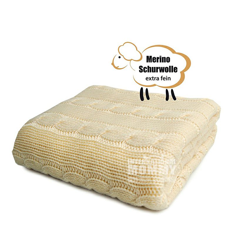 SonnenStrick Jerman pola rami wol selimut bayi 90 × 90 cm versi luar negeri