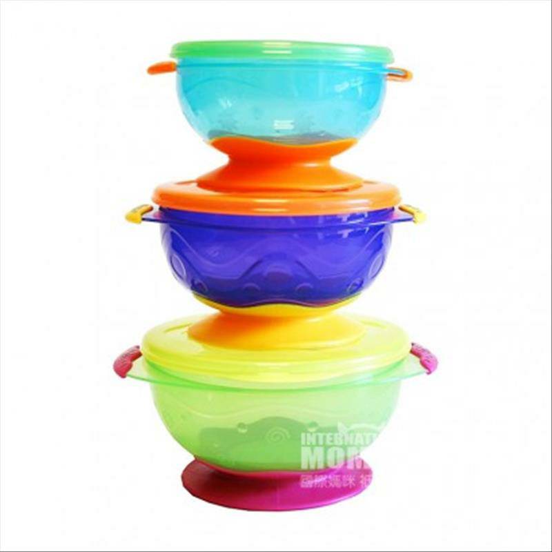 Nuby American Baby Sucker Bowl Set Tiga Potong Versi Luar Negeri