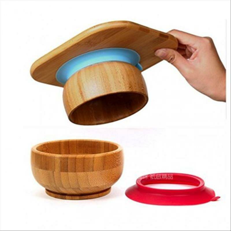 Bamboo Mangkuk pengisap bayi dari Bambu Inggris dengan sendok versi luar negeri